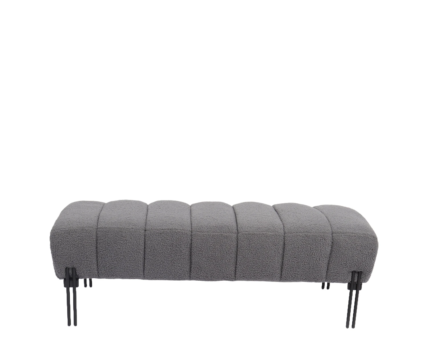 Παγκάκι Ottoman KUBO Γκρι Ύφασμα Teddy/Μέταλλο 40x116.5x50cm - Εικόνα 5 | Mypouf.gr