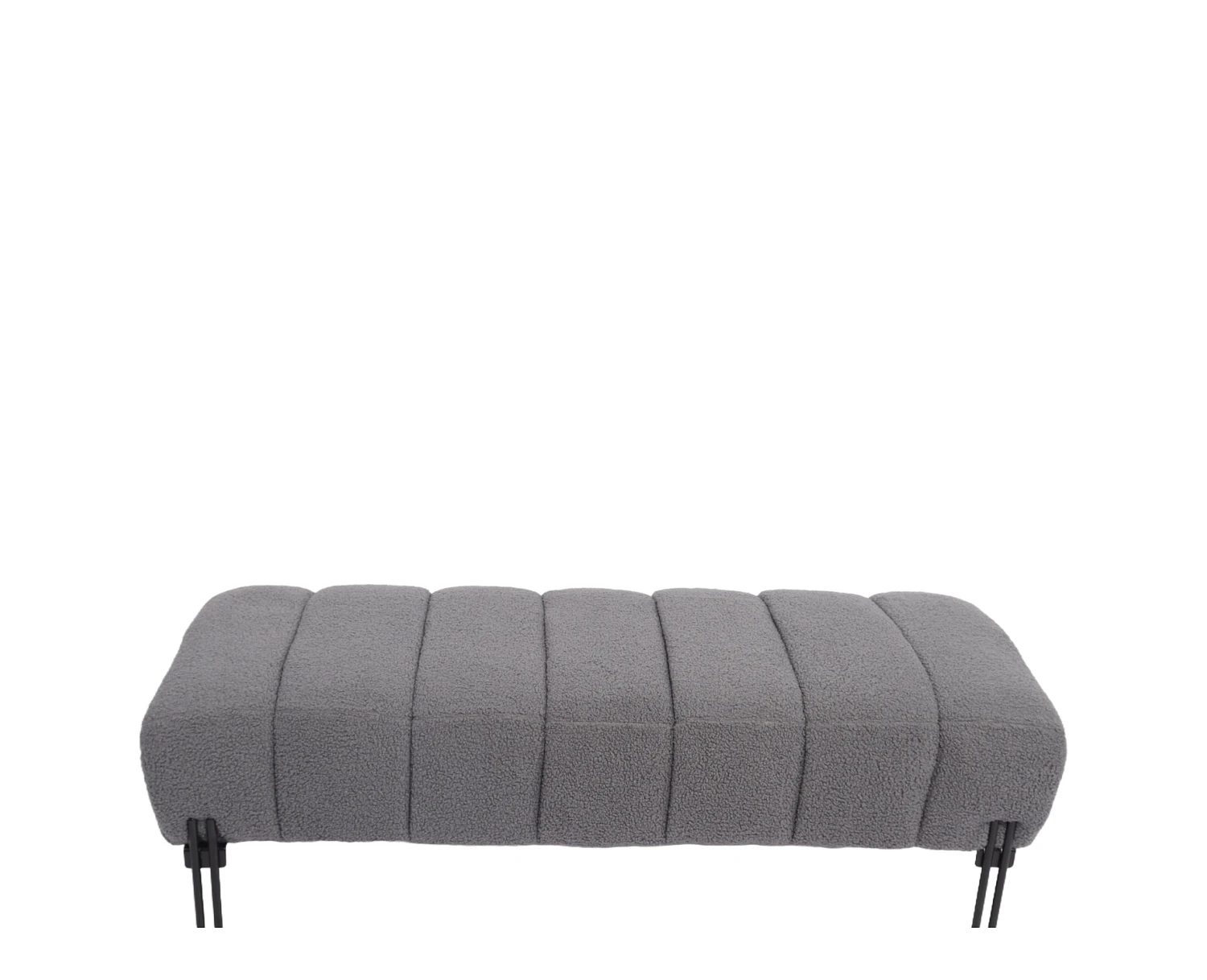 Παγκάκι Ottoman KUBO Γκρι Ύφασμα Teddy/Μέταλλο 40x116.5x50cm - Εικόνα 6 | Mypouf.gr