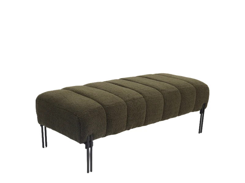 Παγκάκι Ottoman KUBO Πράσινο Ύφασμα Teddy/Μέταλλο 40x116.5x50cm