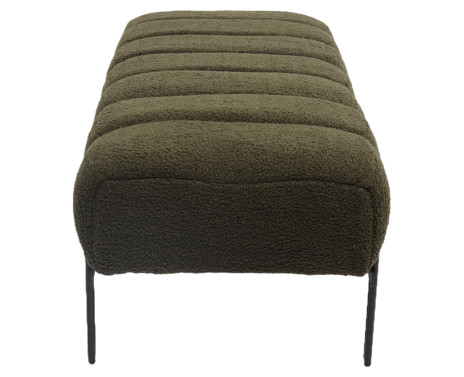 Παγκάκι Ottoman KUBO Πράσινο Ύφασμα Teddy/Μέταλλο 40x116.5x50cm - Εικόνα 4 | Mypouf.gr
