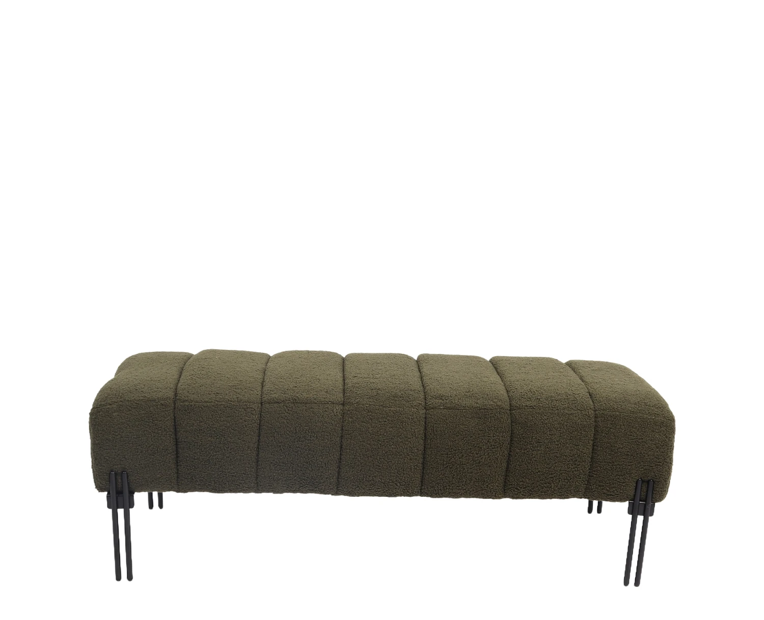 Παγκάκι Ottoman KUBO Πράσινο Ύφασμα Teddy/Μέταλλο 40x116.5x50cm - Εικόνα 6 | Mypouf.gr