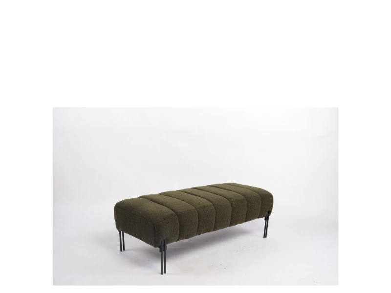 Παγκάκι Ottoman KUBO Πράσινο Ύφασμα Teddy/Μέταλλο 40x116.5x50cm