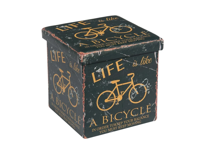 Orion Σκαμπό Αποθηκευτικό - Βοηθητικό, Pu Deco Bike 38x38x38cm