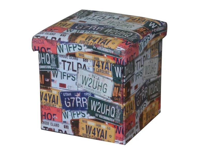 Orion Σκαμπό Αποθηκευτικό - Βοηθητικό, Pu Deco Label 38x38x38cm