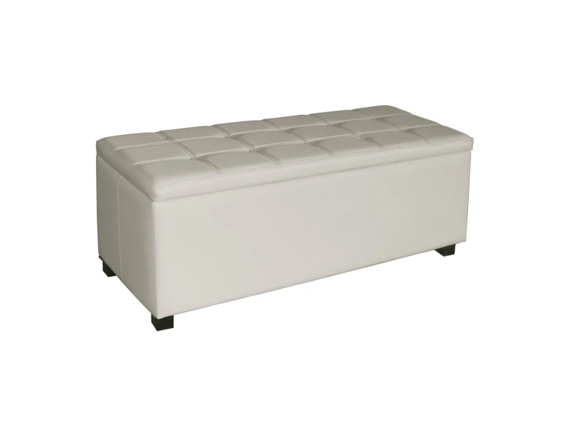 Denise Σκαμπό Αποθηκευτικό - Ταμπουρέ, Pu Εκρού 113x43x45cm
