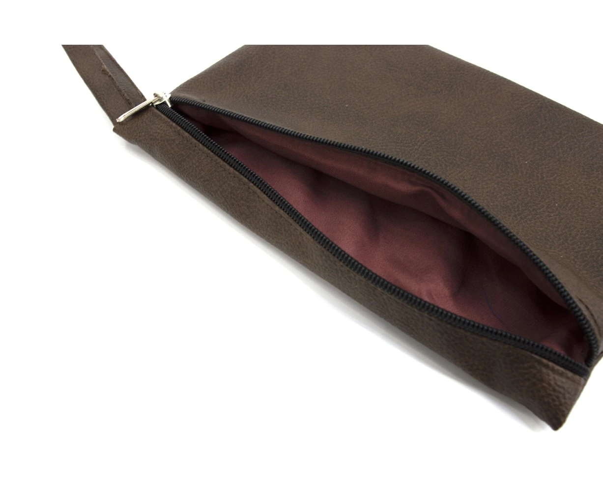 Τσαντάκι - Νεσεσέρ δερματίνη Odario Pure Brown | Mypouf.gr