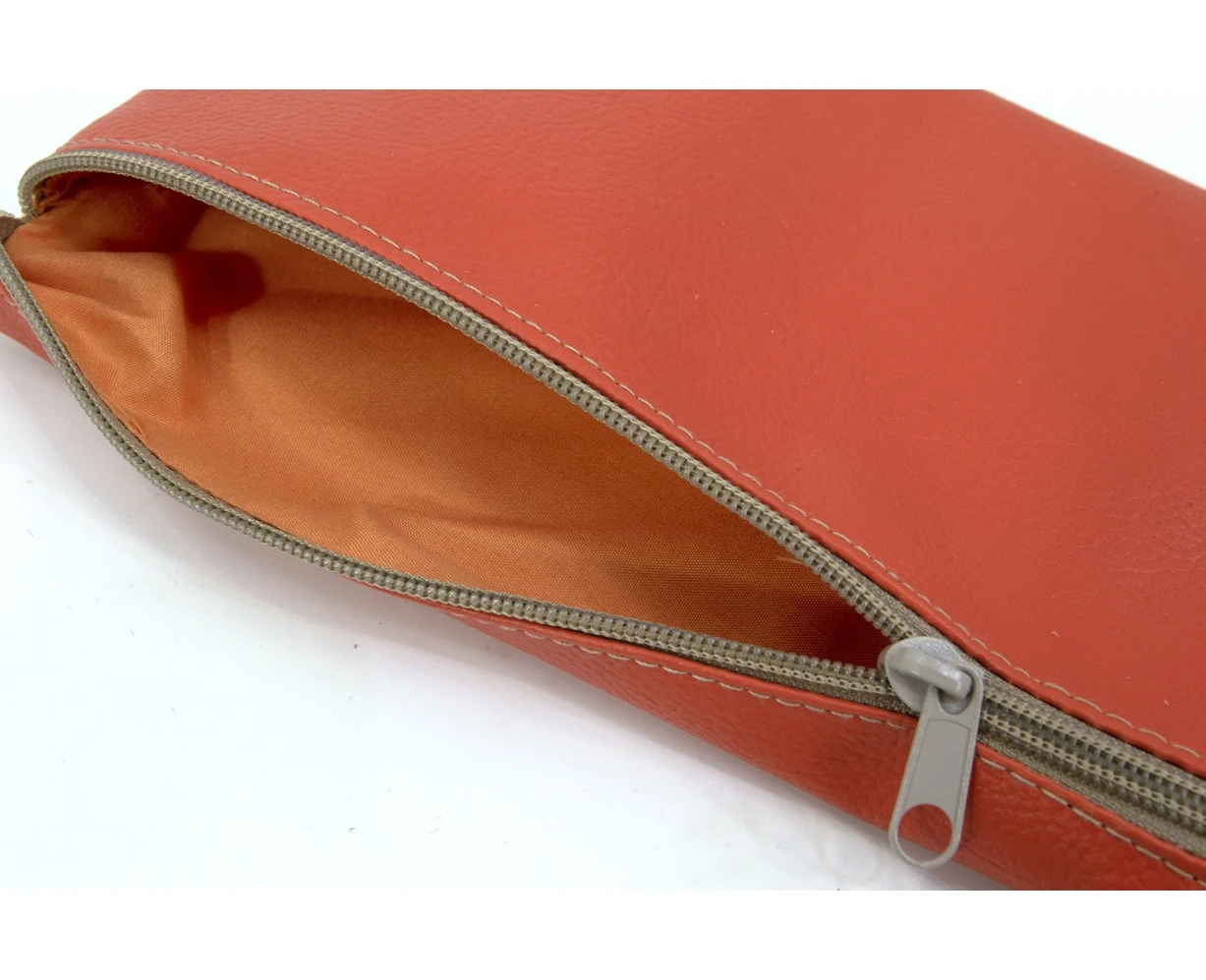 Τσαντάκι - Νεσεσέρ δερματίνη Odario Vivid Orange | Mypouf.gr