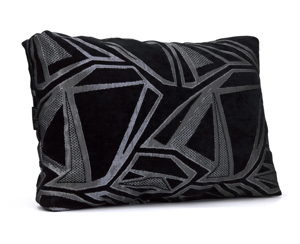 Μαξιλάρι καναπέ Chenille Tokyo 1 Μαύρο Με Φερμουάρ | Mypouf.gr