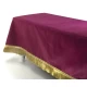 Τραπεζομάντηλο σε μελιτζανί χρώμα Velure με κρόσσι χρυσό | Mypouf.gr