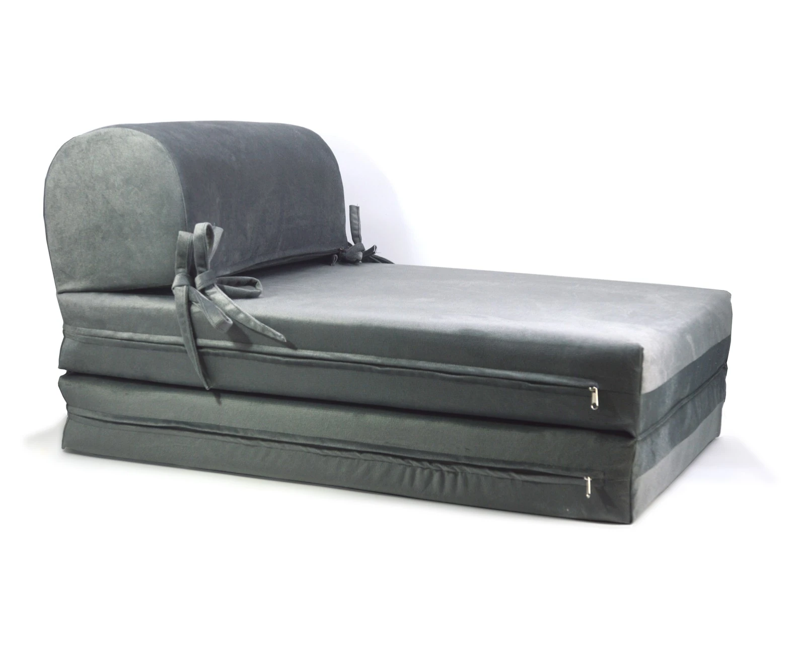 Πολυθρόνα - Κρεβάτι Flip Chair Velure Florina γκρι | Mypouf.gr