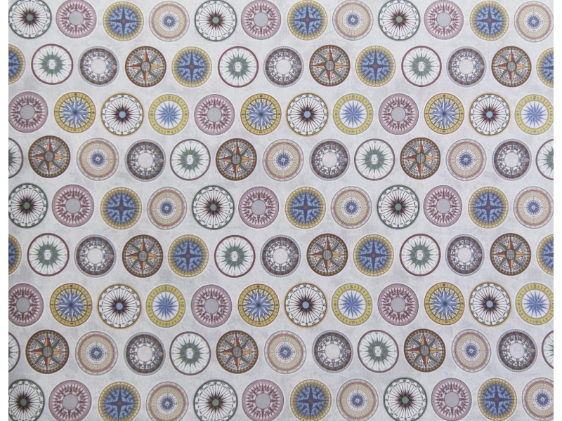 Μαξιλάρι κάθισμα μπαμπού Λονέτα Ύφασμα compass design
