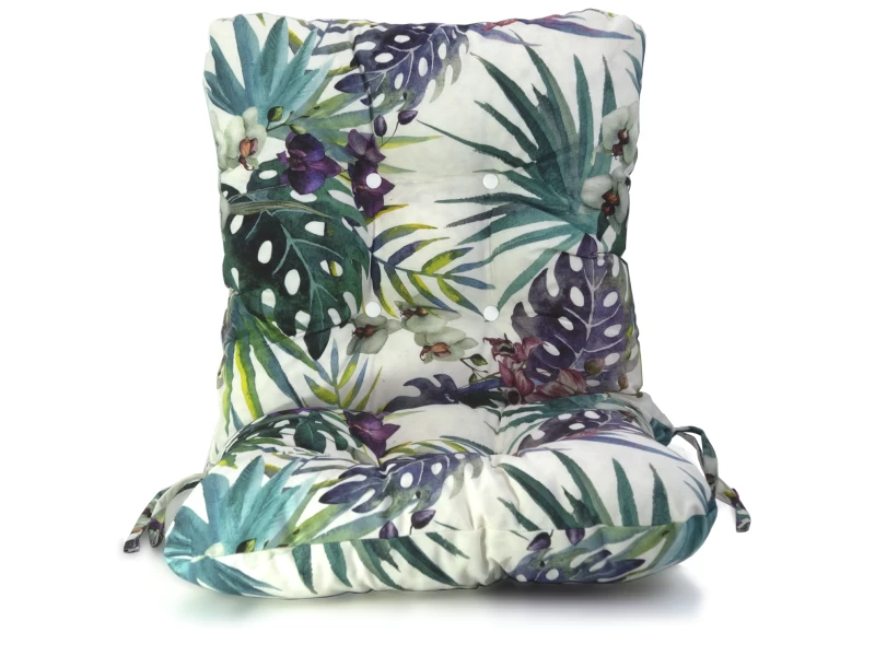 Μαξιλάρι με πλάτη για πολυθρόνες με κουμπιά βαμβακερό με 70% αδιαβροχοποίηση (Leaves 8813) - Μπαμπού