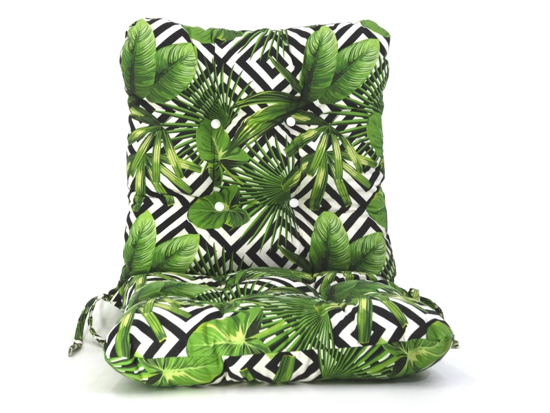 Μαξιλάρι με πλάτη για πολυθρόνες με κουμπιά βαμβακερό με 70% αδιαβροχοποίηση (Leaves 17160) - Μπαμπού