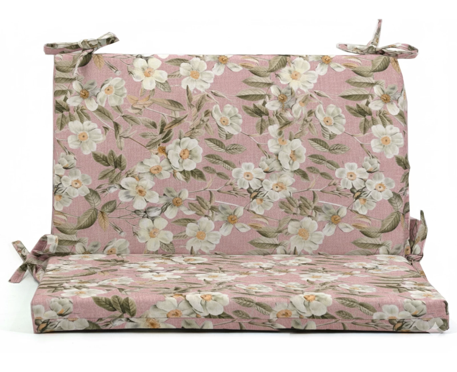 Μαξιλάρι για καναπέδες λονέτα με κορδόνια στην πλάτη απόχρωση του σομόν με σχέδιo λουλούδια Leire 301 | Mypouf.gr