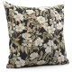 Μαξιλάρι καναπέ - δαπέδου Ύφασμα Λονέτα απόχρωση του ανθρακί με σχέδιo λουλούδια Leire 801 | Mypouf.gr