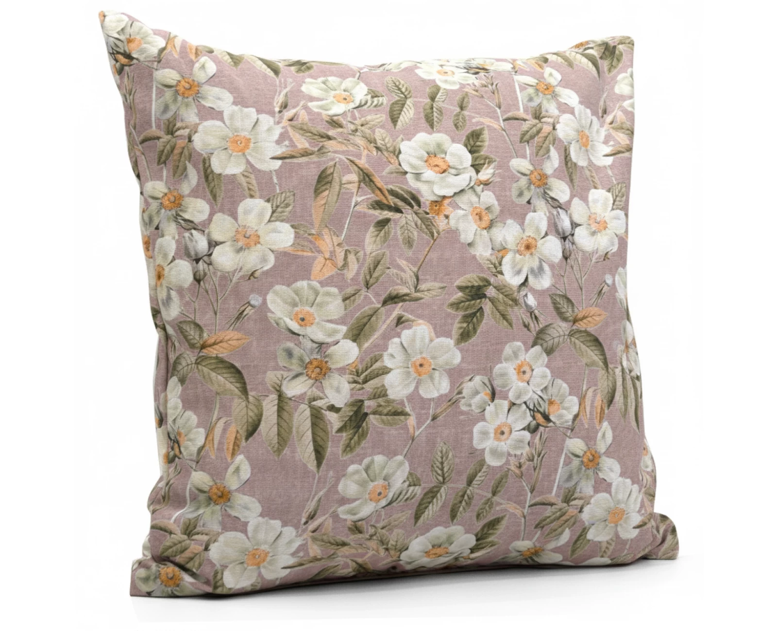 Μαξιλάρι καναπέ - δαπέδου Ύφασμα Λονέτα απόχρωση του σομόν με σχέδιo λουλούδια Leire 301 | Mypouf.gr