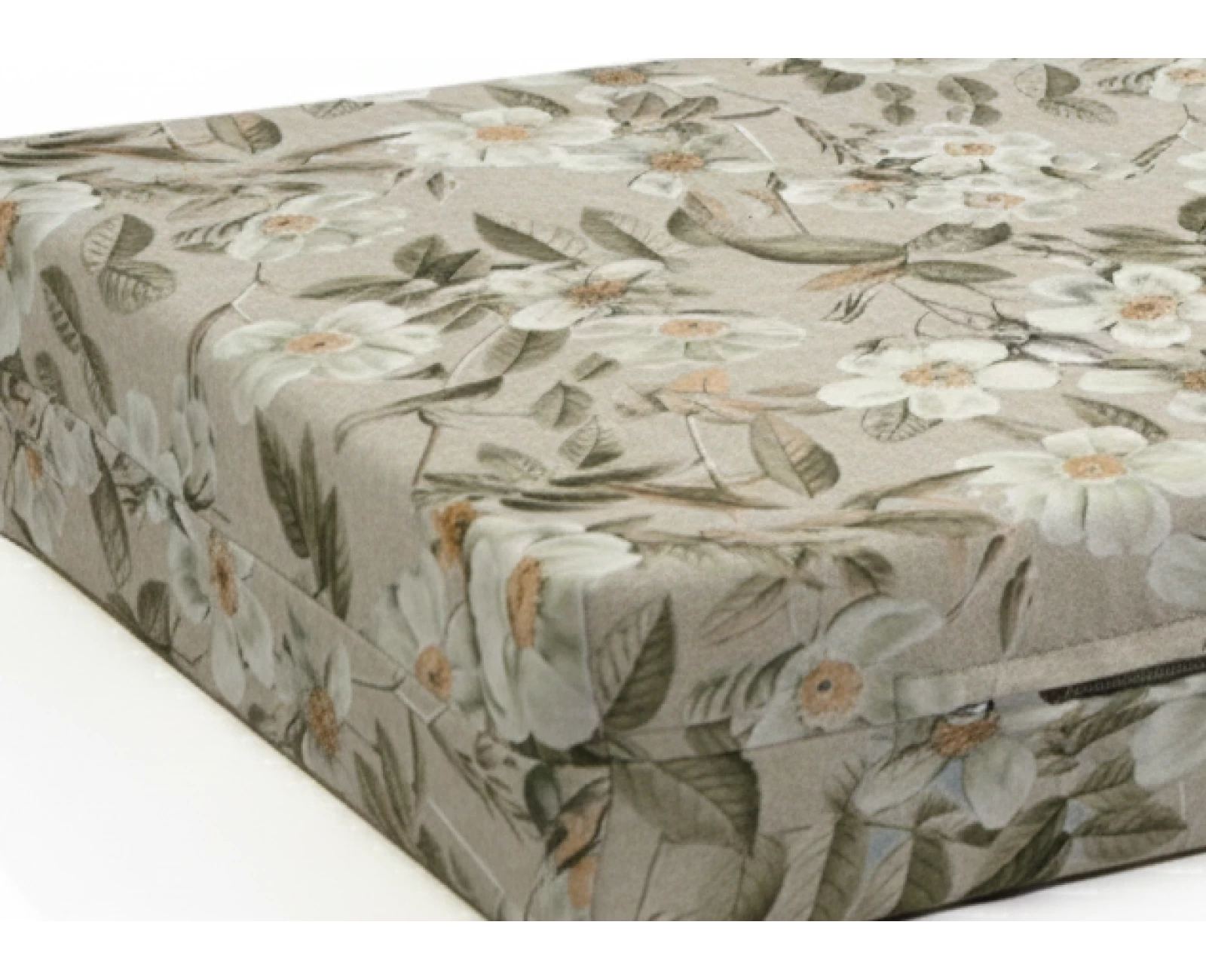 Μαξιλάρι λονέτα ύφασμα για παλέτα απόχρωση του μπέζ με σχέδιo λουλούδια Leire 101 | Mypouf.gr