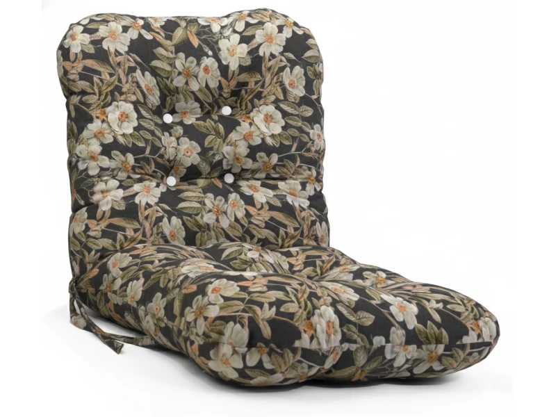 Μαξιλάρι μπαμπού ύφασμα λονέτα με πλάτη απόχρωση του ανθρακί με σχέδιo λουλούδια Leire 801