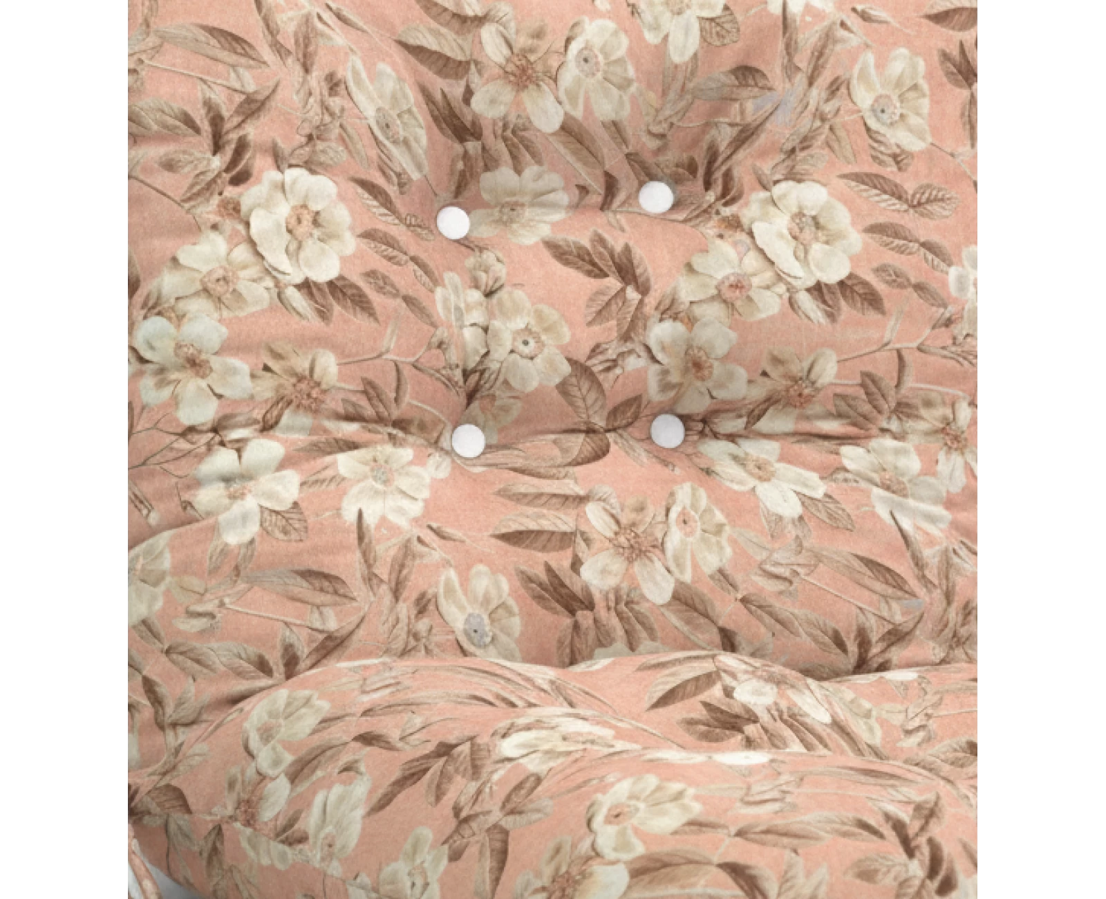 Μαξιλάρι μπαμπού ύφασμα λονέτα με πλάτη απόχρωση του σομόν με σχέδιo λουλούδια Leire 301 | Mypouf.gr