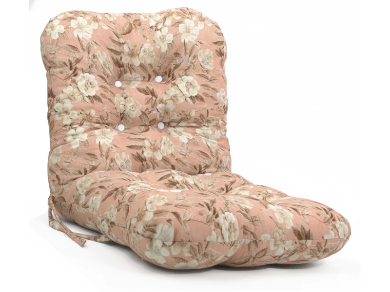 Μαξιλάρι μπαμπού ύφασμα λονέτα με πλάτη απόχρωση του σομόν με σχέδιo λουλούδια Leire 301