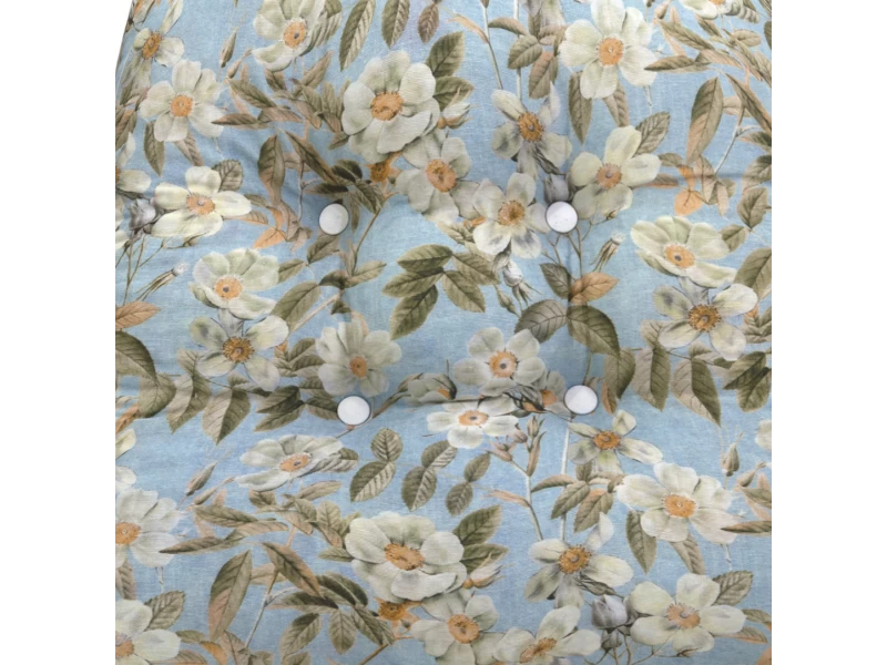 Μαξιλάρι πέταλο κάθισμα μπαμπού - Λονέτα Ύφασμα απόχρωση του γαλάζιου με σχέδιo λουλούδια Leire 601