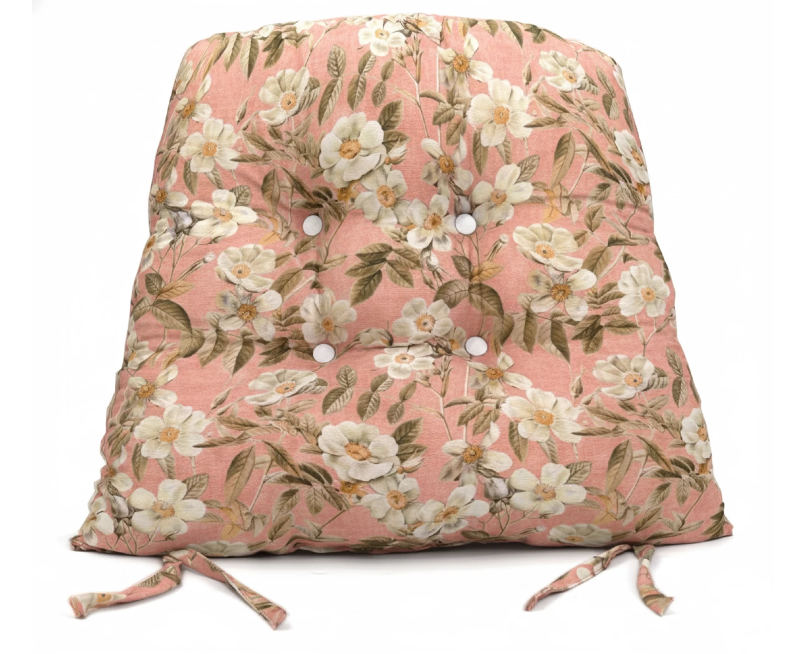 Μαξιλάρι πέταλο κάθισμα μπαμπού - Λονέτα Ύφασμα απόχρωση του σομόν με σχέδιo λουλούδια Leire 301 | Mypouf.gr