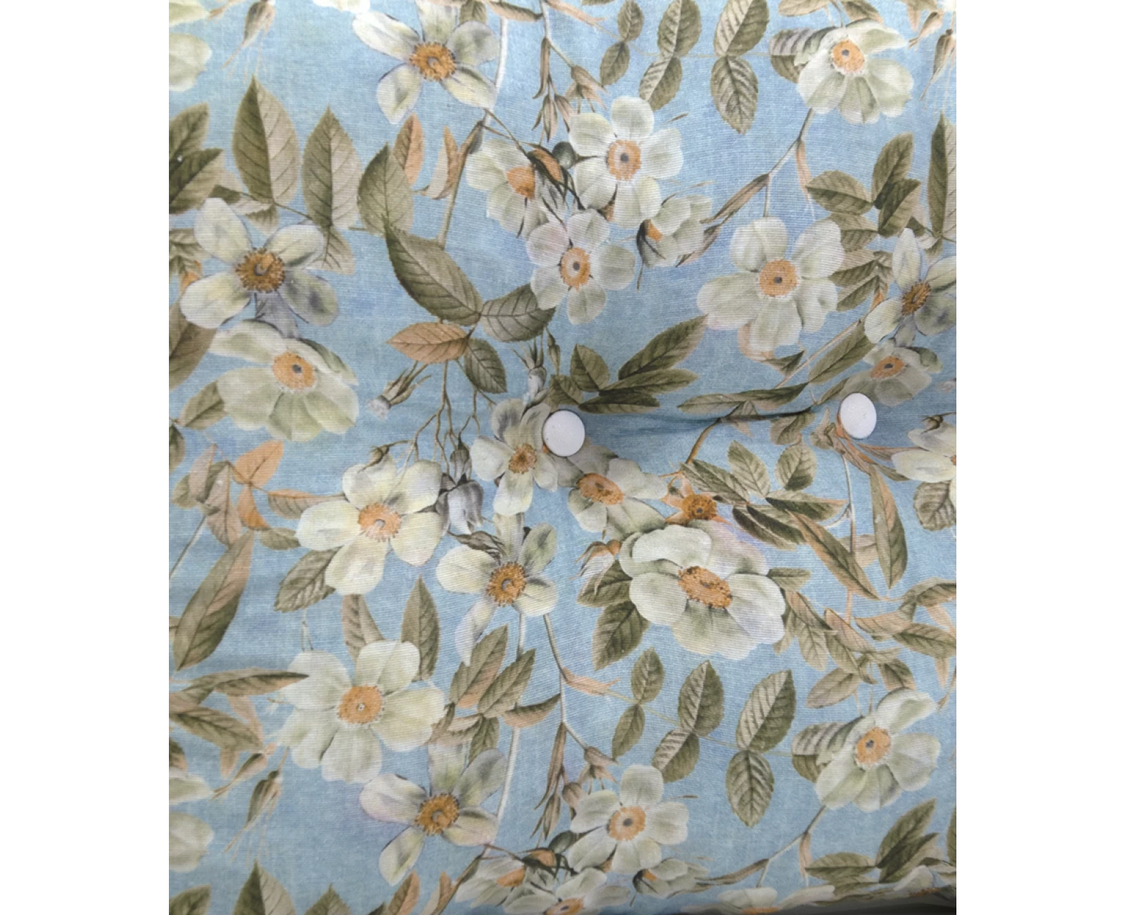 Μαξιλάρι Πλάτης Με 2 Κουμπιά Λονέτα απόχρωση του γαλάζιου με σχέδιo λουλούδια Leire 601 | Mypouf.gr