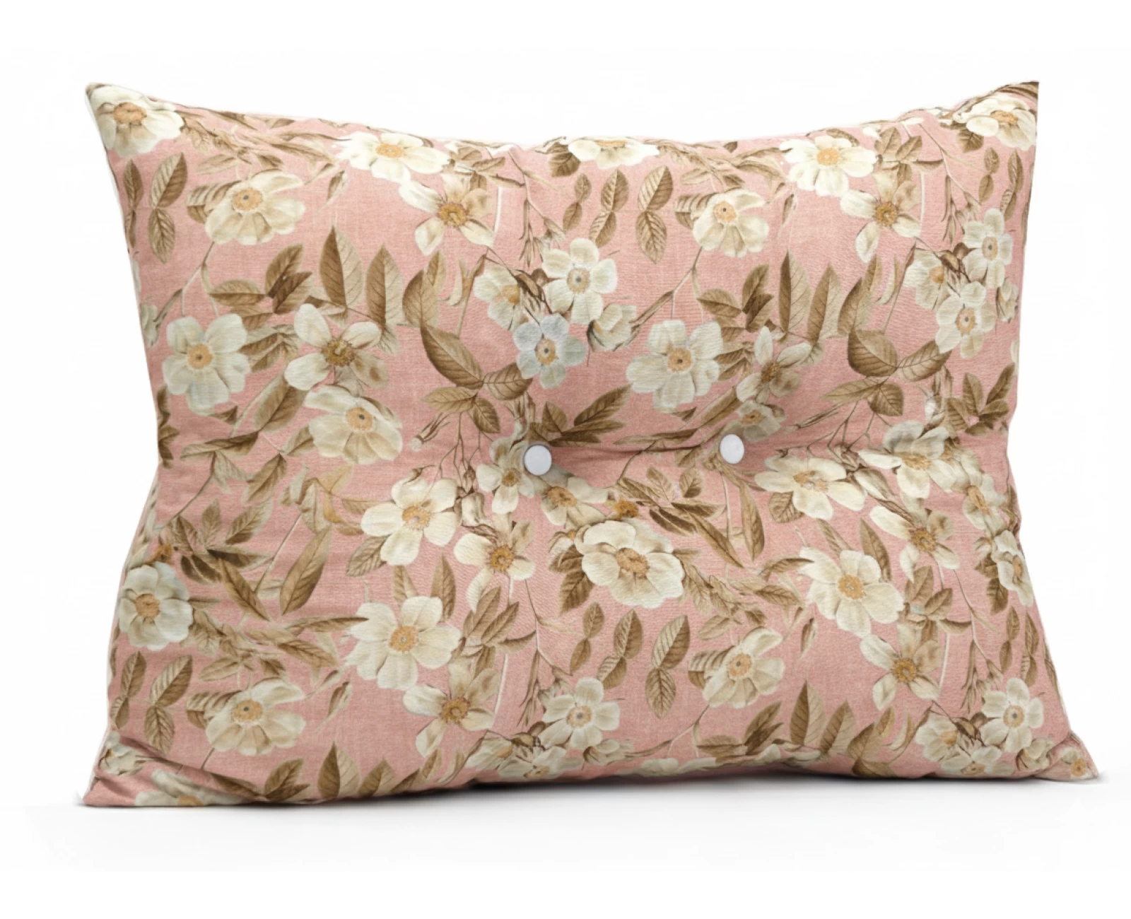 Μαξιλάρι Πλάτης Με 2 Κουμπιά Λονέτα απόχρωση του σομόν με σχέδιo λουλούδια Leire 301 | Mypouf.gr