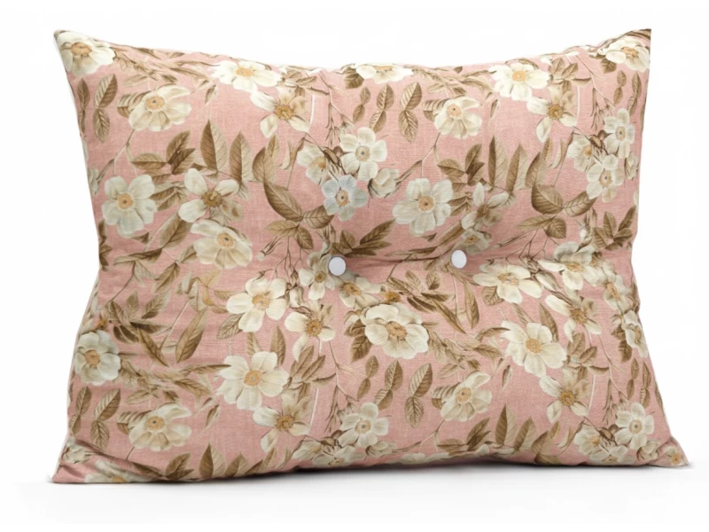 Μαξιλάρι Πλάτης Με 2 Κουμπιά Λονέτα απόχρωση του σομόν με σχέδιo λουλούδια Leire 301