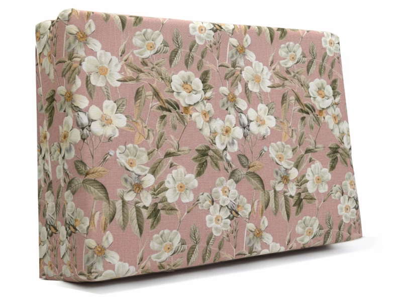 Μαξιλάρι πλάτης τριγωνικό Λονέτα Ύφασμα απόχρωση του σομόν με σχέδιo λουλούδια Leire 301