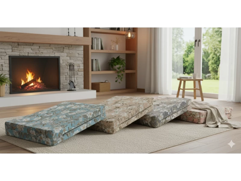 Μαξιλάρι λονέτα ύφασμα για παλέτα απόχρωση του ανθρακί με σχέδιo λουλούδια Leire 801