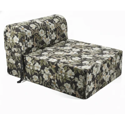 Πολυθρόνα - Κρεβάτι Flip Chair Florina Λονέτα Ύφασμα απόχρωση του ανθρακί με σχέδιo λουλούδια Leire 801