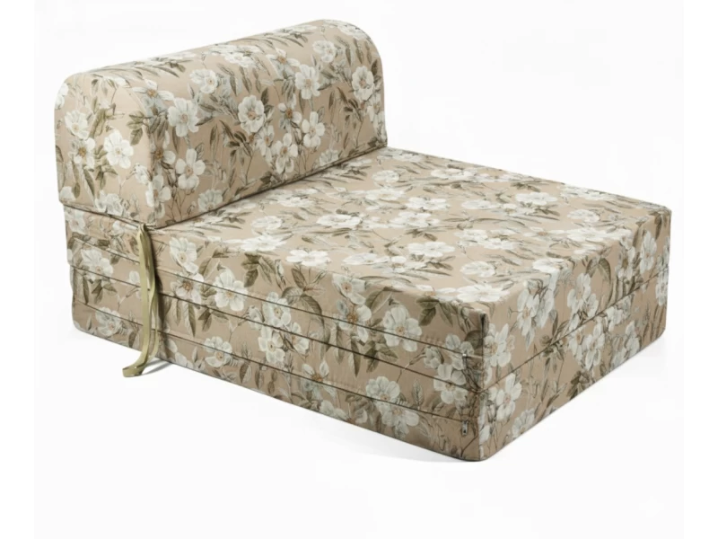 Πολυθρόνα - Κρεβάτι Flip Chair Florina Λονέτα Ύφασμα απόχρωση του μπέζ με σχέδιo λουλούδια Leire 101