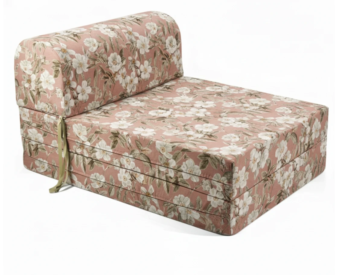 Πολυθρόνα - Κρεβάτι Flip Chair Florina Λονέτα Ύφασμα απόχρωση του σομόν με σχέδιo λουλούδια Leire 301