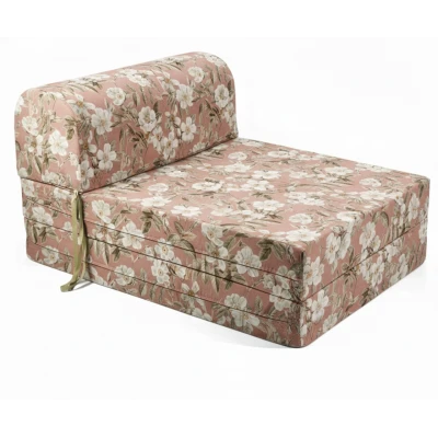 Πολυθρόνα - Κρεβάτι Flip Chair Florina Λονέτα Ύφασμα απόχρωση του σομόν με σχέδιo λουλούδια Leire 301