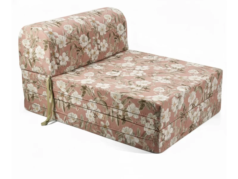 Πολυθρόνα - Κρεβάτι Flip Chair Florina Λονέτα Ύφασμα απόχρωση του σομόν με σχέδιo λουλούδια Leire 301