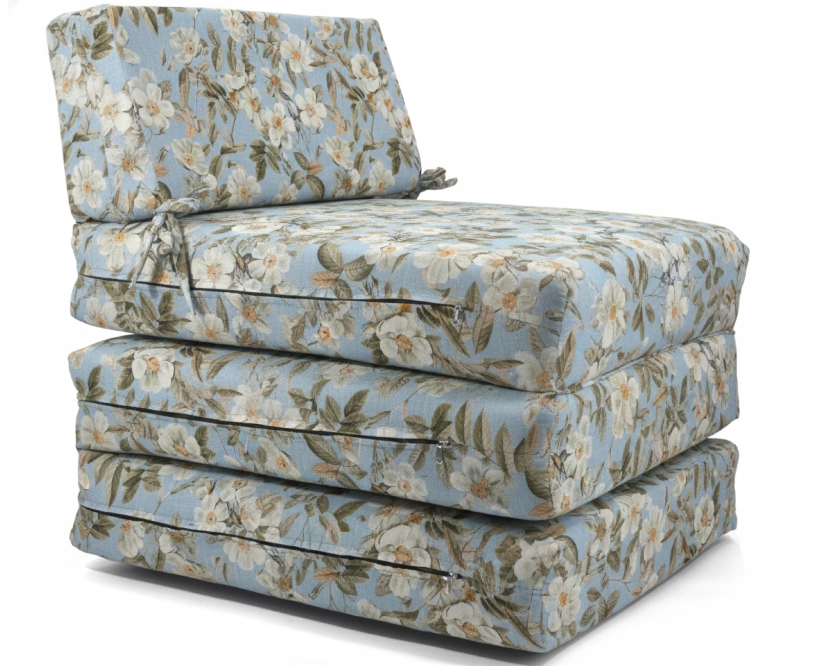Πολυθρόνα - Κρεβάτι Flip Chair Panama Λονέτα Ύφασμα απόχρωση του γαλάζιου με σχέδιo λουλούδια Leire 601 | Mypouf.gr