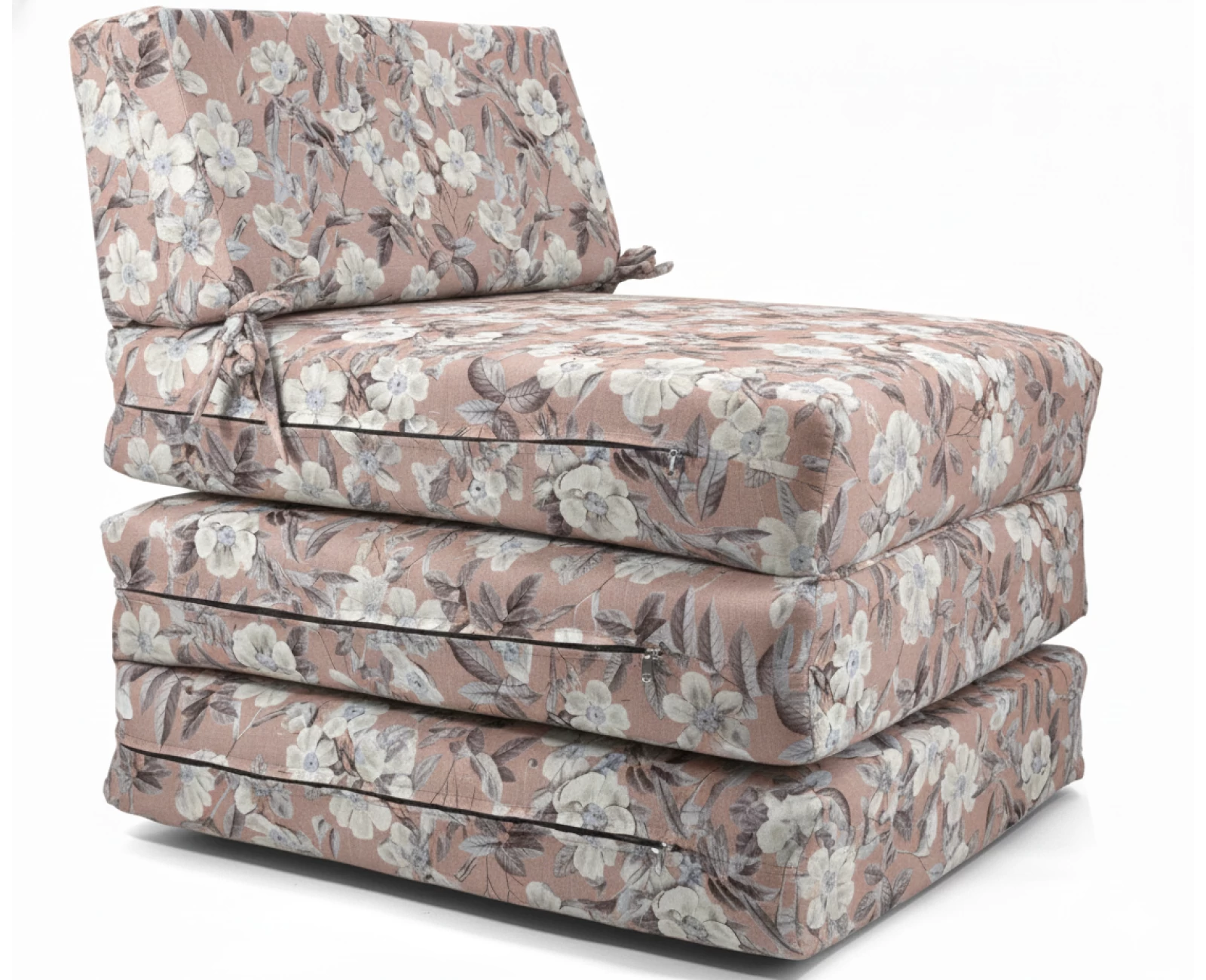 Πολυθρόνα - Κρεβάτι Flip Chair Panama Λονέτα Ύφασμα απόχρωση του σομόν με σχέδιo λουλούδια Leire 301 | Mypouf.gr