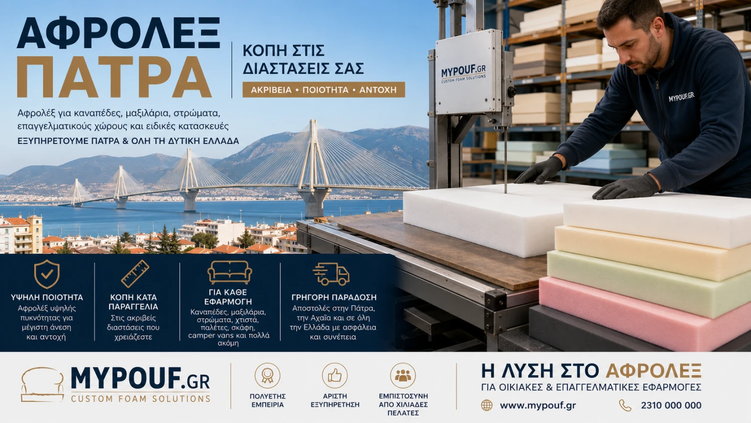 Αφρολέξ Πάτρα | Ο Πλήρης Οδηγός για Αγορά & Κοπή Αφρολέξ