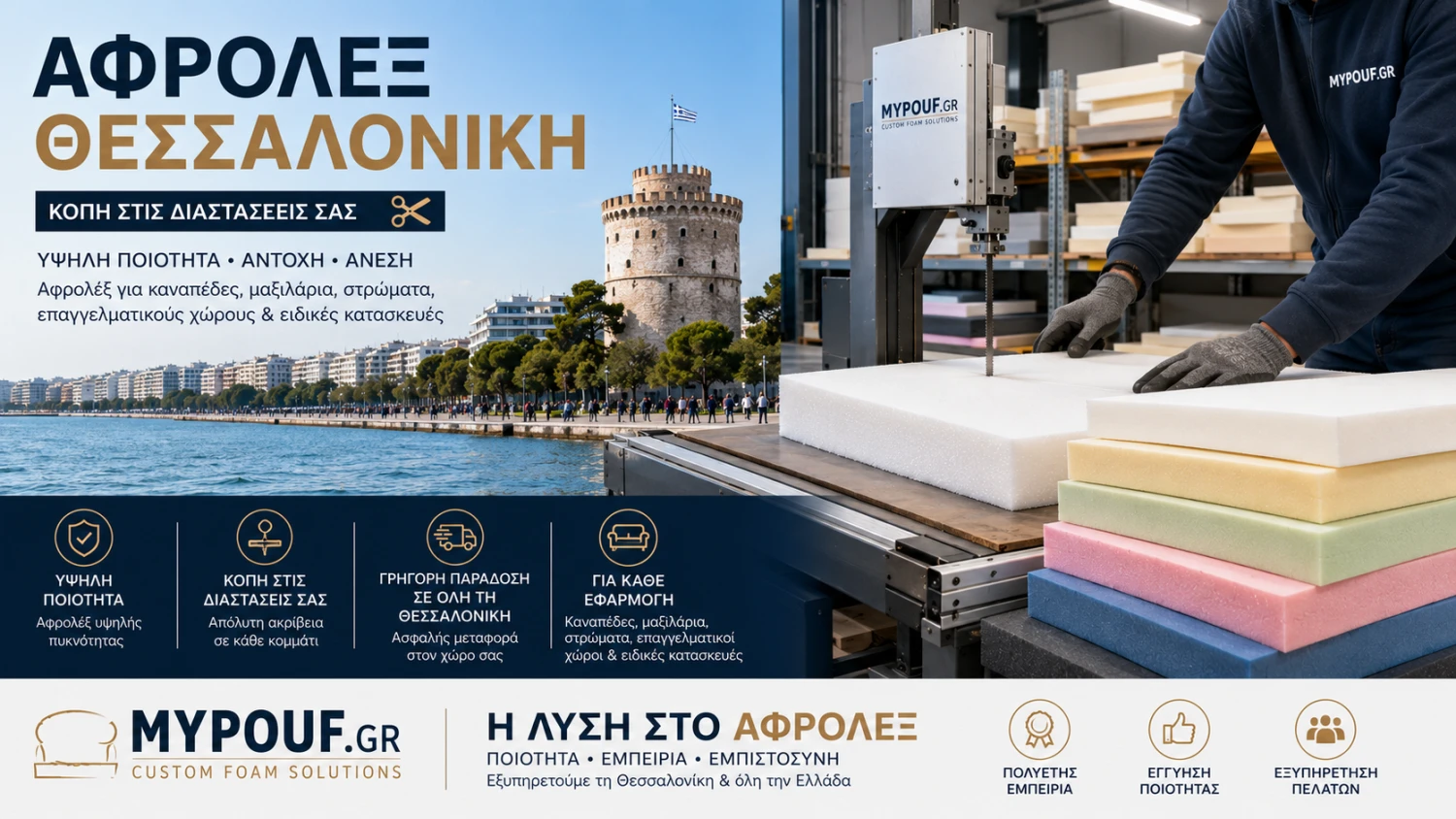 Αφρολέξ Θεσσαλονίκη | Ο Πλήρης Οδηγός για Αγορά & Κοπή Αφρολέξ
