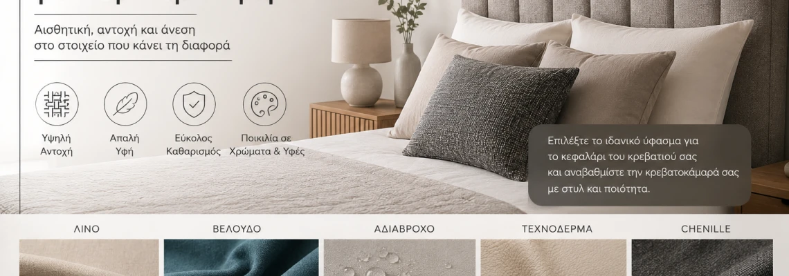 Κορυφαία Υφάσματα για Κεφαλάρια Κρεβατιού Custom
