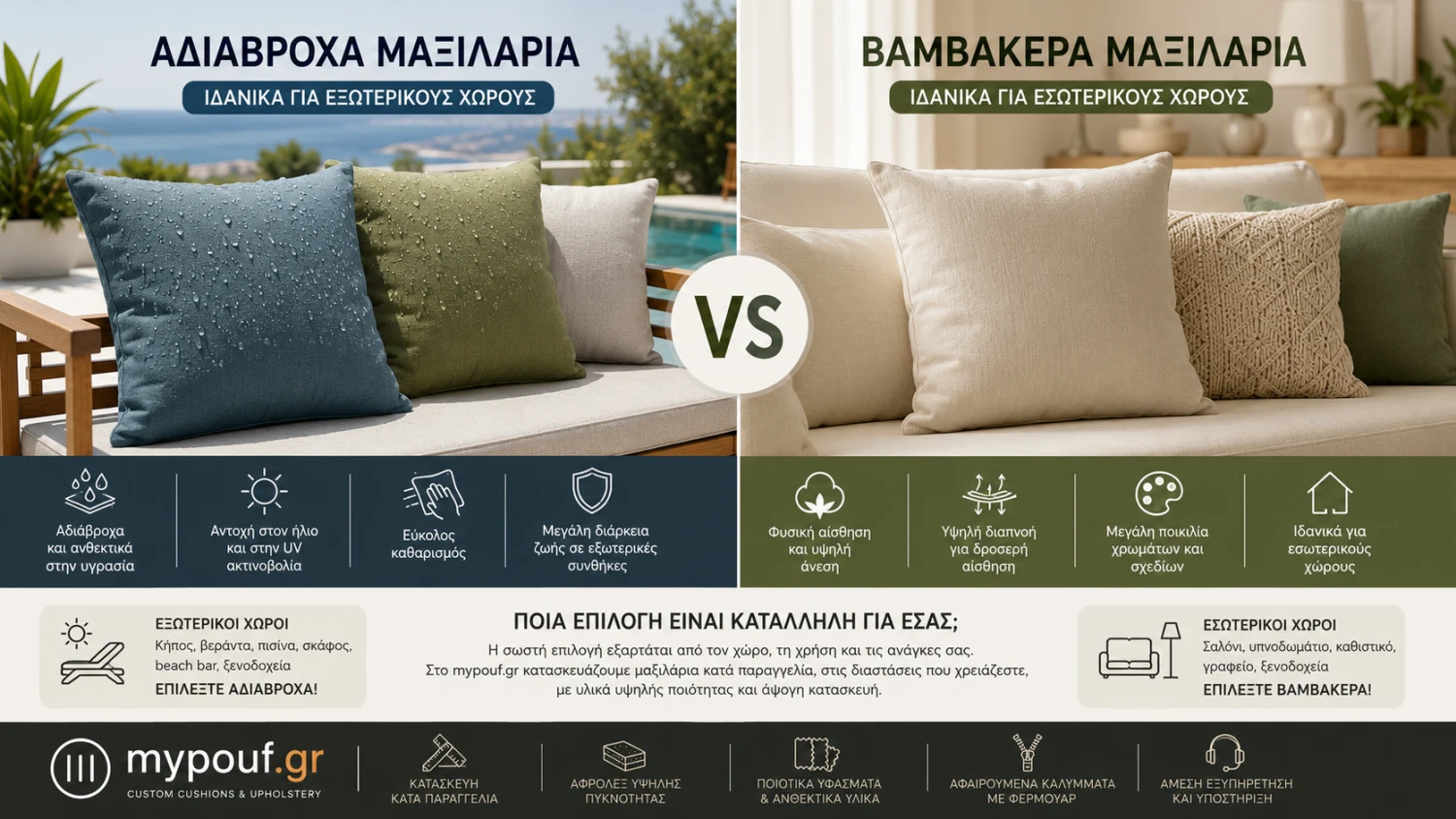 Μαξιλάρια Αδιάβροχα ή Βαμβακερά;