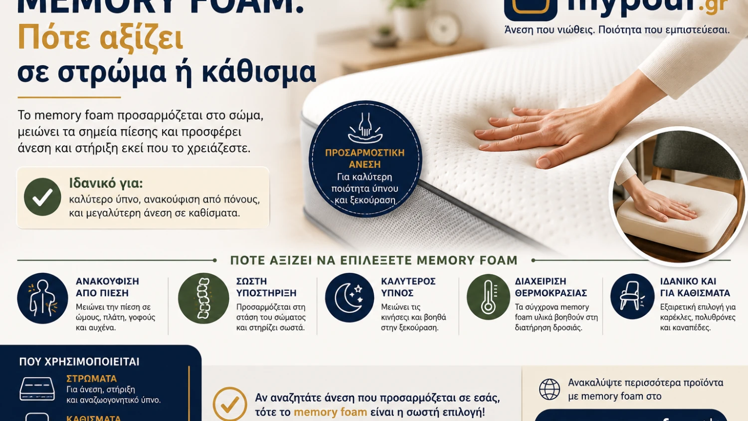 Memory foam: Πότε αξίζει σε στρώμα ή κάθισμα