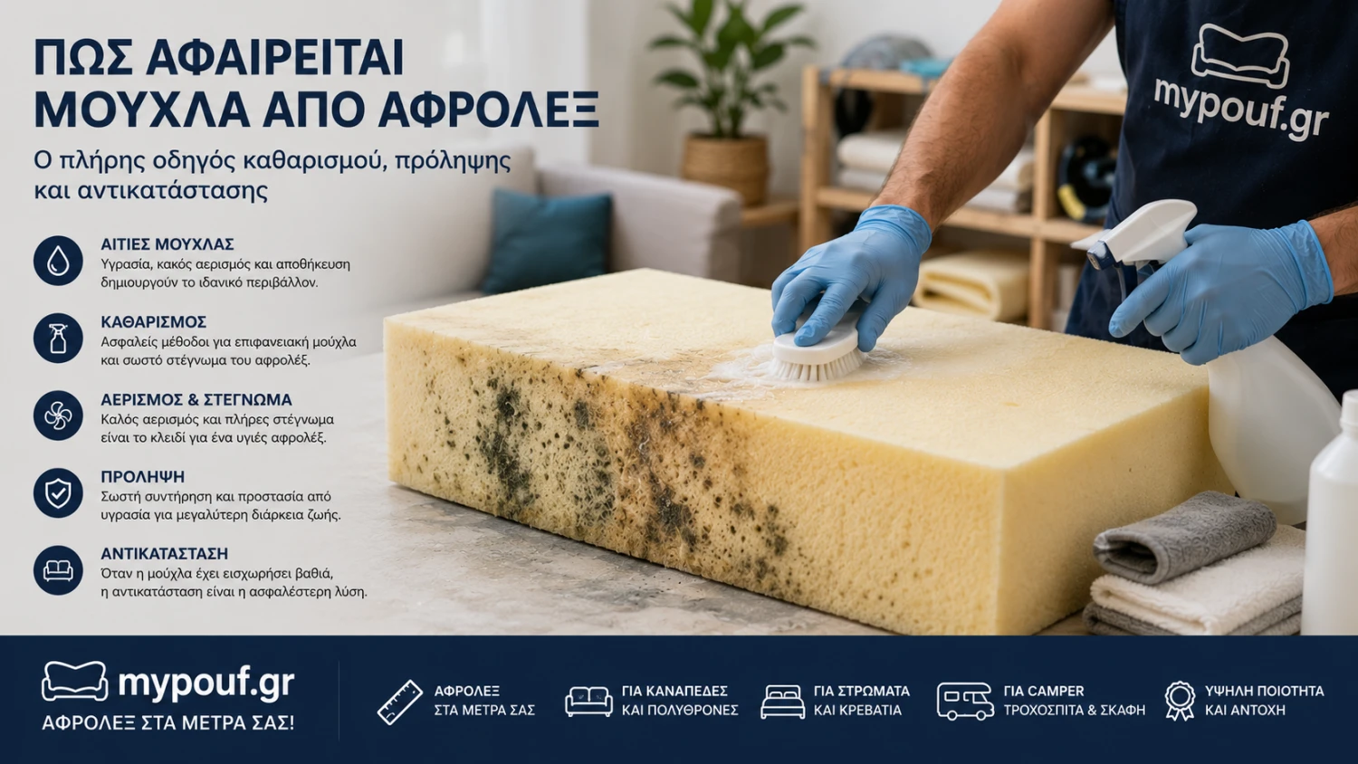 Πώς Αφαιρείται η Μούχλα από το Αφρολέξ; Πλήρης Οδηγός