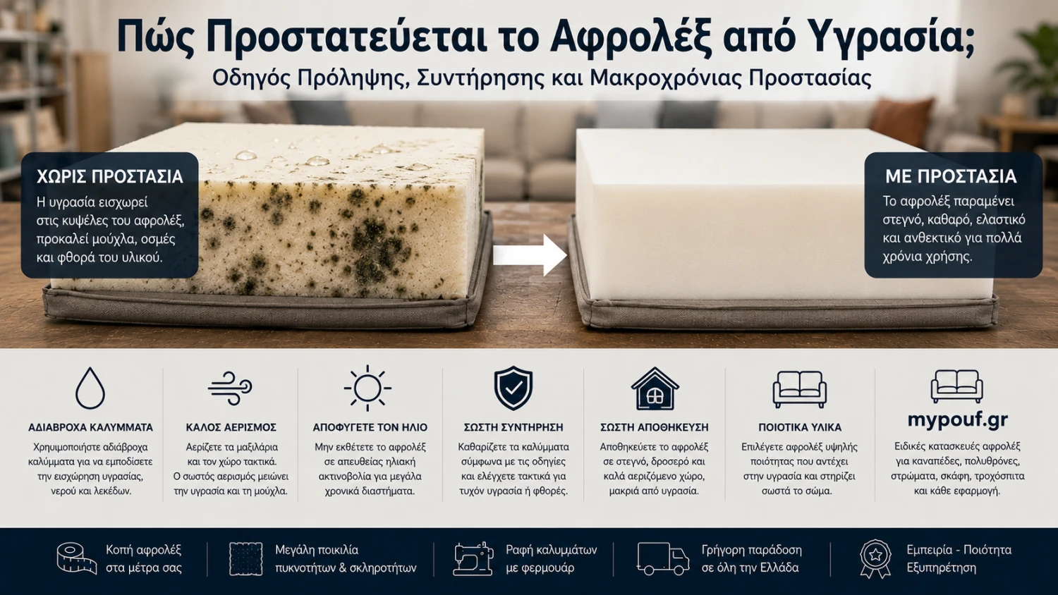 Πώς Προστατεύεται το Αφρολέξ από Υγρασία; Ο Απόλυτος Οδηγός