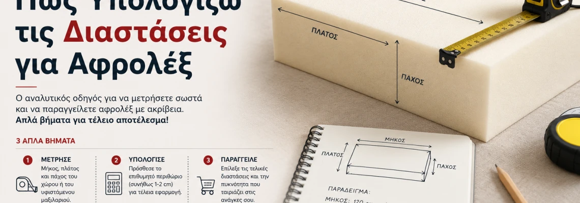 Πώς Υπολογίζω τις Διαστάσεις για Αφρολέξ
