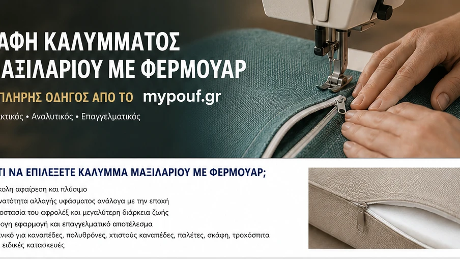 Ραφή Καλύμματος Μαξιλαριού με Φερμουάρ