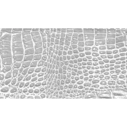 Δερματίνη με το μέτρο Manaos 10 Pu / Pvc Crocodile Skin Effect Light Silver - White