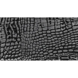 Δερματίνη με το μέτρο Manaos 11 Pu / Pvc Crocodile Skin Effect Dark Silver - Black