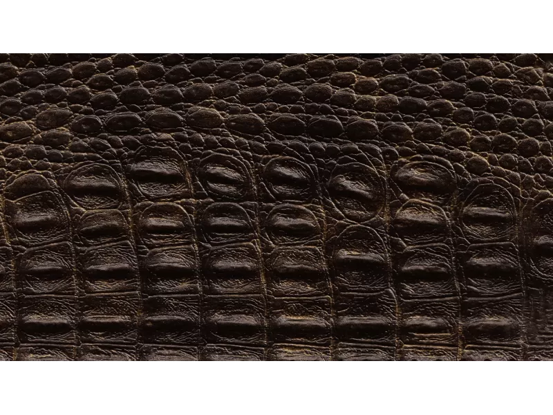 Δερματίνη με το μέτρο Manaos 13 Pu / Pvc Crocodile Skin Effect Dark Olive Green - Gold